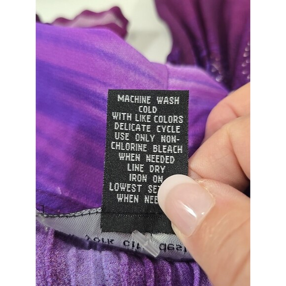 Purple Stretch Open Cardigan Women 2X Ruffle Front Pleated Sparkle Fairy Boho - Picture 6 of 7